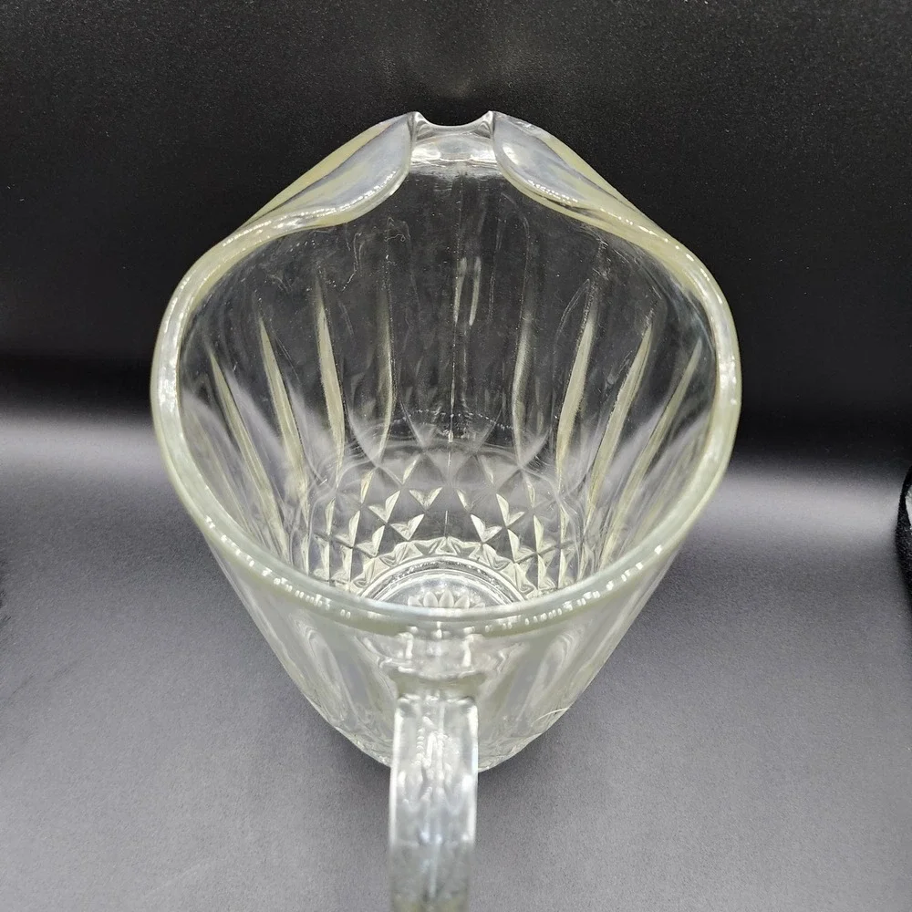 Beautiful Vintage Heavy Glass Pitcher